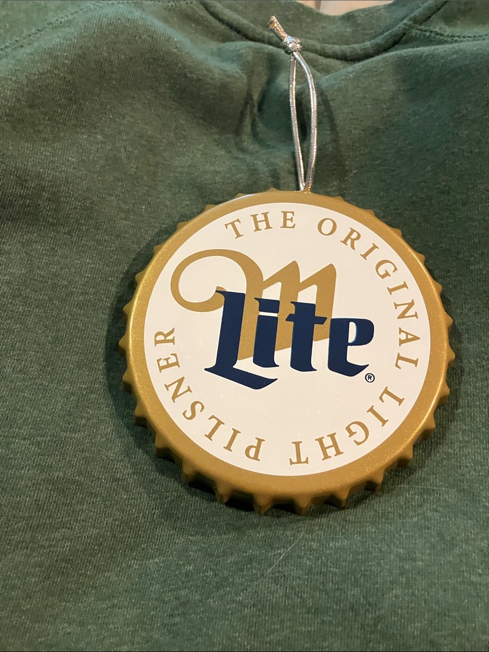 Gold Bottle Cap Wall Accent Miller Light Ornament